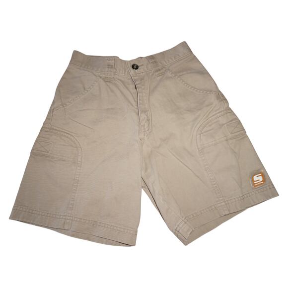 Vintage Levi’s Silvertab Khaki Carpenter Shorts Size 8 XS Y2K Streetwear Utility - Picture 1 of 9